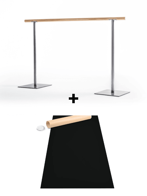 Barra de ballet para casa Prima de 1.5m + Tapiz de danza Ondine